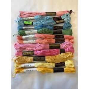 Vintage JP Coats Embroidery Six Strand Floss Thread Lot 12 Skeins Cotton USA